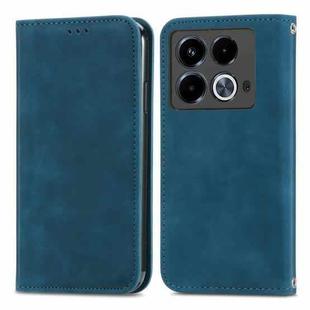 For Infinix Note 40 Retro Skin Feel Magnetic Flip Leather Phone Case(Blue)