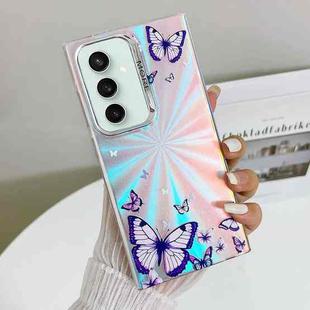For Samsung Galaxy S23 FE 5G Electroplating Laser Butterfly Phone Case(Purple Butterflies AB3)