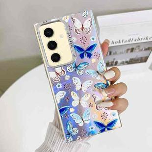 For Samsung Galaxy S24 5G Electroplating Laser Butterfly Phone Case(Blue Butterflies AB4)