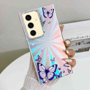 For Samsung Galaxy S24+ 5G Electroplating Laser Butterfly Phone Case(Purple Butterflies AB3)