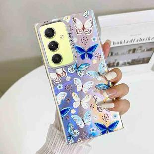For Samsung Galaxy A34 5G Electroplating Laser Butterfly Phone Case(Blue Butterflies AB4)
