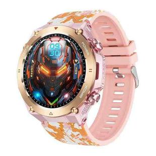 KC82 1.45 inch Color Screen Smart Watch, Support Bluetooth Call / Health Monitoring(Camouflage Pink)