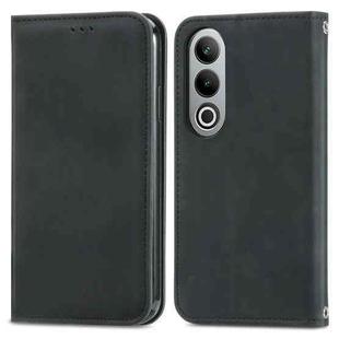 For OnePlus Nord CE4 Retro Skin Feel Magnetic Flip Leather Phone Case(Black)