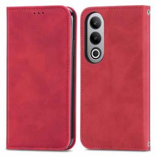 For OnePlus Nord CE4 Retro Skin Feel Magnetic Flip Leather Phone Case(Red)