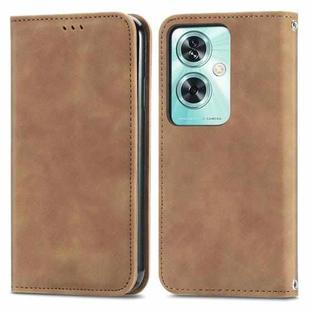 For OnePlus Nord N30 SE Retro Skin Feel Magnetic Flip Leather Phone Case(Brown)