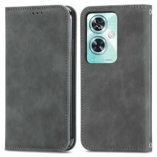 For OnePlus Nord N30 SE Retro Skin Feel Magnetic Flip Leather Phone Case(Grey)