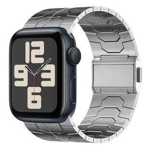 For Apple Watch SE 2023 44mm Norman Buckle Stainless Steel Watch Band(Silver)