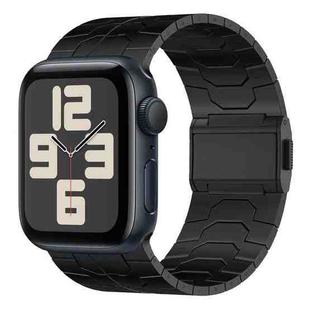 For Apple Watch SE 2023 44mm Norman Buckle Stainless Steel Watch Band(Black)