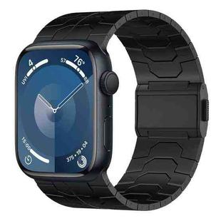 For Apple Watch Series 9 45mm Norman Buckle Stainless Steel Watch Band(Black)