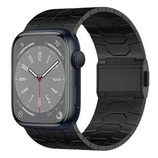 For Apple Watch Series 8 45mm Norman Buckle Stainless Steel Watch Band(Black)