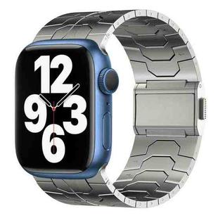 For Apple Watch Series 7 45mm Norman Buckle Stainless Steel Watch Band(Titanium Color)