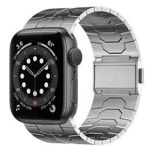 For Apple Watch Series 6 44mm Norman Buckle Stainless Steel Watch Band(Silver)