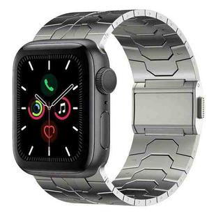 For Apple Watch Series 5 44mm Norman Buckle Stainless Steel Watch Band(Titanium Color)