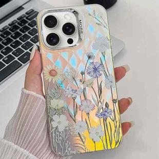 For iPhone 15 Pro Electroplating Laser Flower Texture TPU Phone Case(Chrysanthemum AH5)