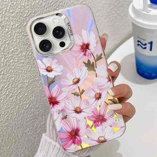 For iPhone 15 Pro Electroplating Laser Flower Texture TPU Phone Case(Cosmos Flower AH7)