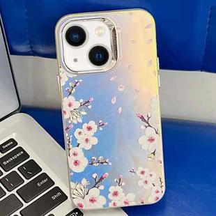 For iPhone 14 Electroplating Laser Flower Texture TPU Phone Case(Plum Blossom AH18)