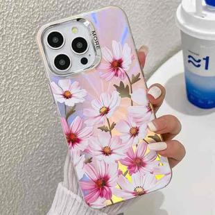 For iPhone 14 Pro Electroplating Laser Flower Texture TPU Phone Case(Cosmos Flower AH7)