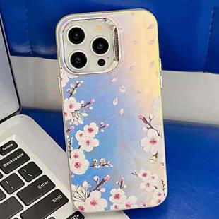 For iPhone 14 Pro Electroplating Laser Flower Texture TPU Phone Case(Plum Blossom AH18)