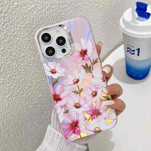 For iPhone 16 Pro Electroplating Laser Flower Texture TPU Phone Case(Cosmos Flower AH7)