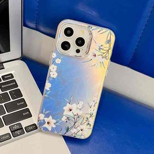 For iPhone 16 Pro Electroplating Laser Flower Texture TPU Phone Case(Morning Glory AH16)