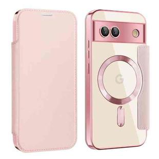 For Google Pixel 8a MagSafe Magnetic RFID Anti-theft Leather Phone Case(Pink)