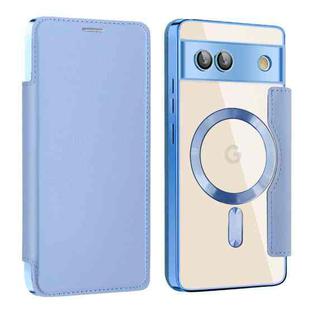 For Google Pixel 7a MagSafe Magnetic RFID Anti-theft Leather Phone Case(Blue)