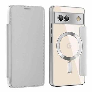 For Google Pixel 7a MagSafe Magnetic RFID Anti-theft Leather Phone Case(Grey)