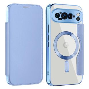 For Google Pixel 9 Pro XL Shield MagSafe RFID Anti-theft Leather Phone Case(Blue)