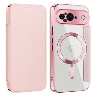 For Google Pixel 9 Shield MagSafe RFID Anti-theft Leather Phone Case(Pink)