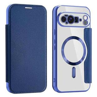 For Google Pixel 10 Pro XL Shield MagSafe RFID Anti-theft Leather Phone Case(Dark Blue)