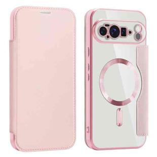 For Google Pixel 10 Pro XL Shield MagSafe RFID Anti-theft Leather Phone Case(Pink)
