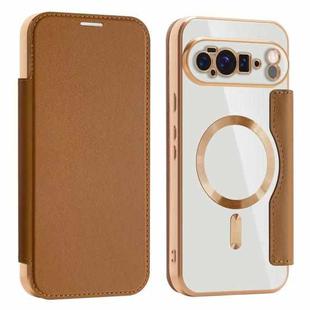 For Google Pixel 10 Pro XL Shield MagSafe RFID Anti-theft Leather Phone Case(Brown)