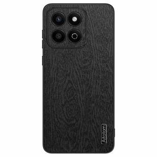 For Honor Play 60 Plus Tree Bark Leather Shockproof Phone Case(Black)