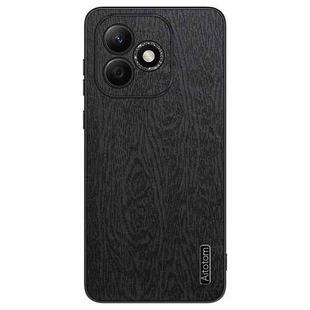 For Honor X60i Tree Bark Leather Shockproof Phone Case(Black)