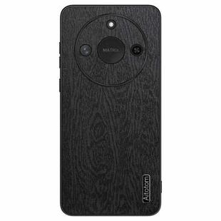 For Honor X60 Tree Bark Leather Shockproof Phone Case(Black)