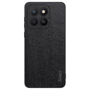 For Honor X8c Tree Bark Leather Shockproof Phone Case(Black)