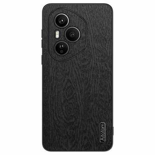 For Honor 400 Pro Global 160.8mm Tree Bark Leather Shockproof Phone Case(Black)