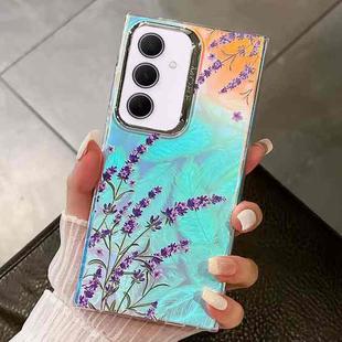 For Samsung Galaxy A35 5G Electroplating Laser Flower Texture TPU Phone Case(Lavender AH14)