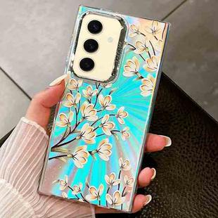 For Samsung Galaxy S24 5G Electroplating Laser Flower Texture TPU Phone Case(Pear Blossom  AH17)