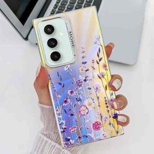 For Samsung Galaxy S23 FE 5G Electroplating Laser Flower Texture TPU Phone Case(Flower AH1)