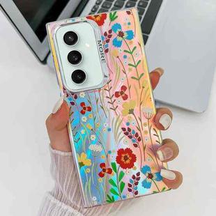 For Samsung Galaxy S23 FE 5G Electroplating Laser Flower Texture TPU Phone Case(Flower AH6)