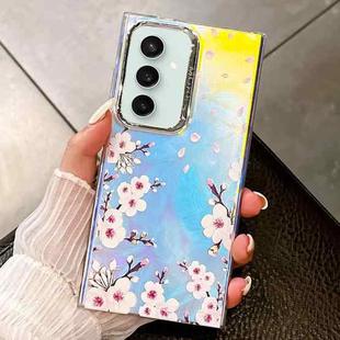 For Samsung Galaxy S23 FE 5G Electroplating Laser Flower Texture TPU Phone Case(Plum Blossom AH18)