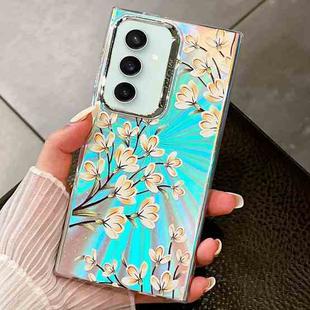 For Samsung Galaxy S23 FE 5G Electroplating Laser Flower Texture TPU Phone Case(Pear Blossom  AH17)