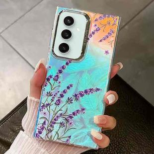 For Samsung Galaxy S23 FE 5G Electroplating Laser Flower Texture TPU Phone Case(Lavender AH14)