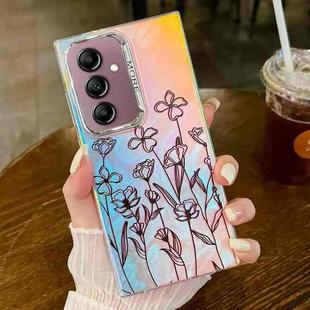 For Samsung Galaxy A14 5G Electroplating Laser Flower Texture TPU Phone Case(Drawn Flowers AH3)