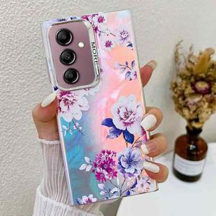 For Samsung Galaxy A14 5G Electroplating Laser Flower Texture TPU Phone Case(Peony AH11)