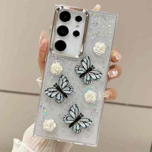 For Samsung Galaxy S24 Ultra 5G Three-dimensional Butterfly Glitter TPU  Phone Case(Blue)