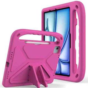 For iPad Air 11 / Pro 11 2024 Handle EVA Shockproof Tablet Case with Holder(RoseRed)