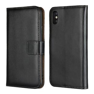 Leather Horizontal Flip Holster for iPhone X/XS with Magnetic Clasp and Bracket and Card Slot and Wallet(Black)