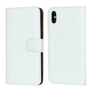 Leather Horizontal Flip Holster for iPhone X/XS with Magnetic Clasp and Bracket and Card Slot and Wallet(White)
